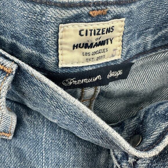 Citizens of Humanity‎ Liya High Rise Classic Fit Jeans Torn Denim Blue Size 25 - Picture 8 of 12